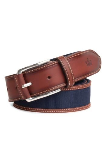 Men's Peter Millar Canvas & Leather Belt - Navy