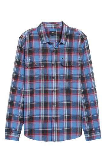 Men's Obey Marvyn Plaid Woven Shirt - Blue
