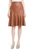 Women's Rebecca Taylor Faux Leather Skirt - Brown