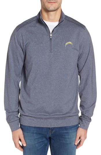 Men's Cutter & Buck Shoreline - Los Angeles Chargers Half Zip Pullover