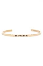 Women's Mantraband Be Present Engraved Cuff