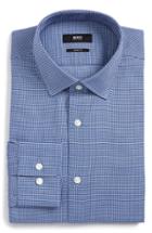 Men's Boss Gordon Regular Fit Print Dress Shirt .5l - Blue