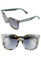 Women's Fendi 54mm Retro Sunglasses - Blue Havana/ Teal