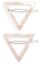 Ella Shea 2-pack Marbled Open Triangle Barrettes, Size - Beige