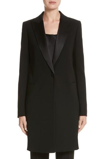 Women's Lafayette 148 New York Satin Lapel Tuxedo Jacket