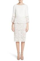 Women's Monique Lhuillier Crepe & Lace Top & Pencil Skirt - White