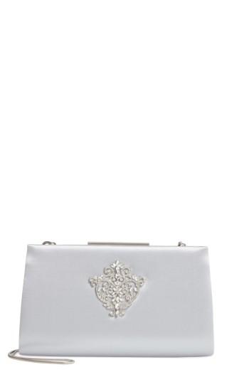 Badgley Mischka Dare Satin Clutch - Metallic