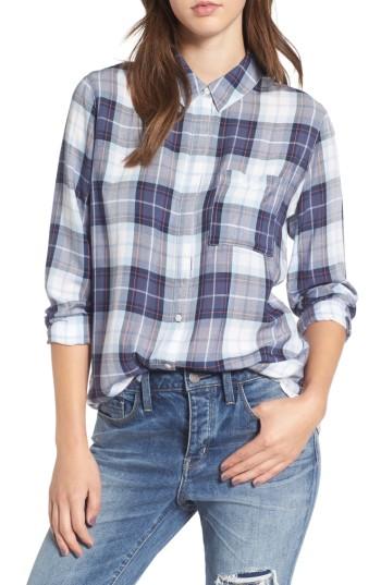 Women's Treasure & Bond Classic Plaid Shirt, Size - Blue