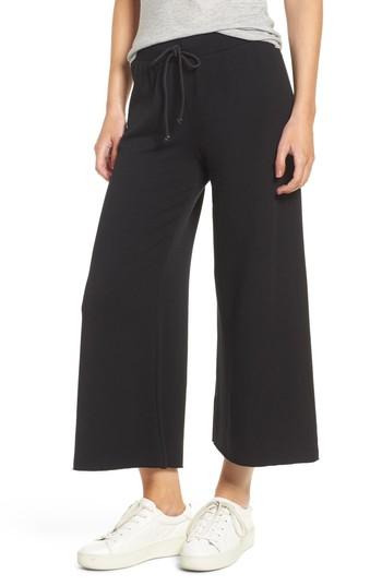 Women's Velvet By Graham & Spencer Drawstring Waist Wide Leg Pants - Black