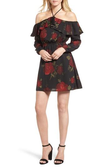 Women's Cupcakes And Cashmere Ruffle Off The Shoulder Dress - Black