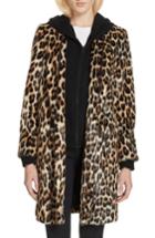 Women's Alice + Olivia Kylie Faux Fur Coat With Removable Hoodie - Brown