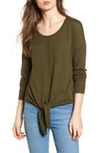 Women's Madewell Modern Tie Front Sweater, Size - Green