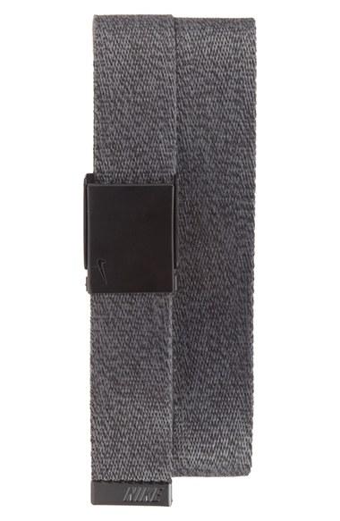 Men's Nike Heathered Web Belt, Size - Dark Grey Black