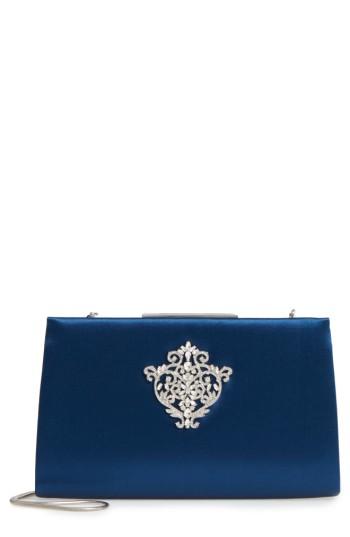 Badgley Mischka Dare Satin Clutch - Blue