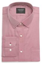 Men's Nordstrom Men's Shop Traditional Fit Solid Dress Shirt .5 - 32/33 - Burgundy