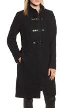 Women's Cole Haan Signature Wool Blend Twill Officer Coat - Black