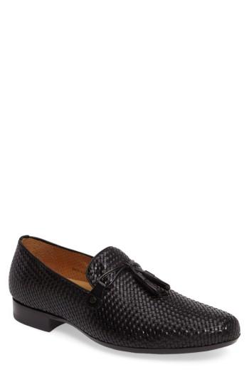 Men's Mezlan Turning Woven Tassel Loafer .5 M - Black