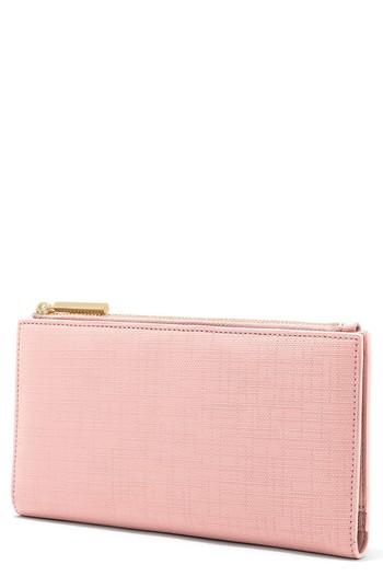 Women's Dagne Dover Signature Slim Coated Canvas Wallet - Pink