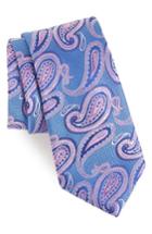Men's Nordstrom Men's Shop Brett Paisley Silk Tie, Size - Blue