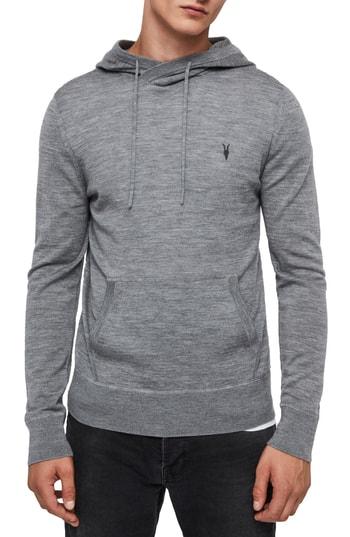 Men's Allsaints Mode Merino Wool Hoodie - Grey