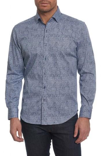 Men's Robert Graham Donovan Tailored Fit Sport Shirt - Blue