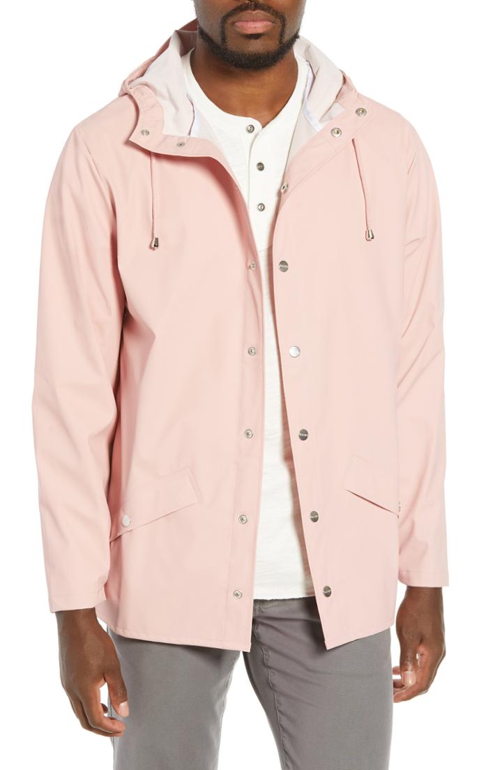 Men's Rains Lightweight Hooded Rain Jacket /small - Pink