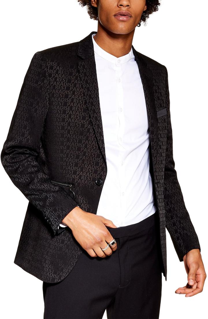 Men's Topman Print Classic Fit Blazer