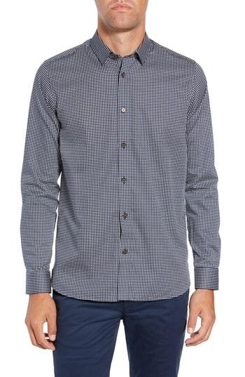 Men's Ted Baker London Jenkins Slim Fit Geometric Sport Shirt (m) - Blue