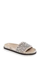 Women's Joie Jacory Crystal Embellished Slide Sandal Us / 35eu - Grey