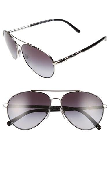 Women's Burberry 58mm Aviator Sunglasses - Gradient Grey