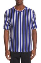 Men's Maison Margiela Stripe Wool Blend T-shirt - Blue