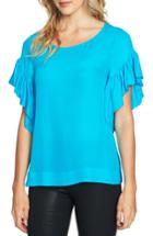 Women's Cece Flutter Sleeve Top - Blue