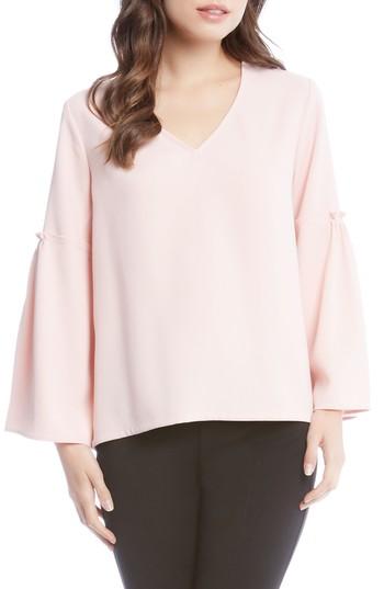 Women's Karen Kane Bell Sleeve Crepe Top - Pink