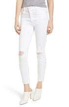 Women's Mother The Stunner High Waist Fray Ankle Skinny Jeans - White