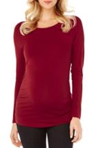 Women's Rosie Pope 'sylvie' Long Sleeve Maternity Tee - Burgundy