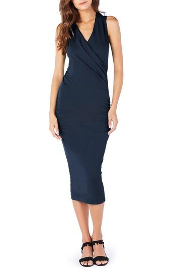 Women's Michael Stars Faux Wrap Midi Dress - Grey