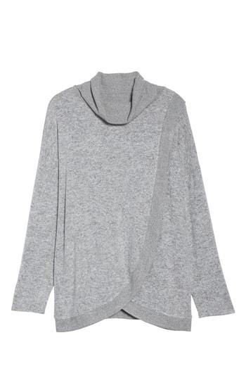 Petite Women's Gibson Cozy Fleece Turtleneck P - Grey
