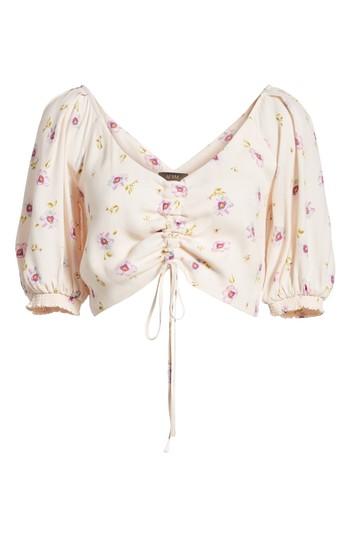 Women's Afrm Rodeo Ruched Crop Top - Purple