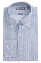 Men's Michael Bastian Trim Fit Paper Clip Print Dress Shirt .5 L - Blue
