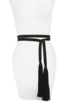 Women's Deborah Drattell Trina Tasseled Wrap Belt, Size - Black