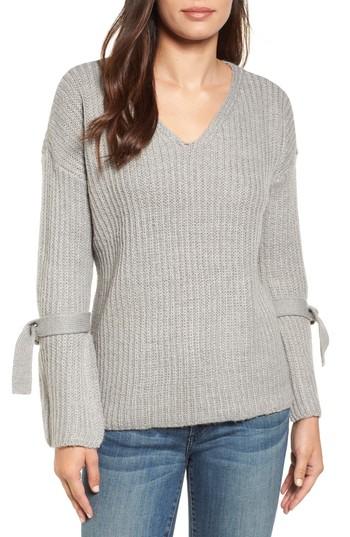 Women's Rdi Tie Sleeve Sweater - Grey