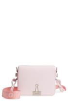 Off-white Binder Clip Leather Flap Bag - Pink
