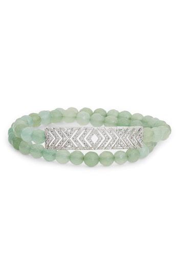 Women's Elise M. Stone & Pave Bar Double Wrap Bracelet
