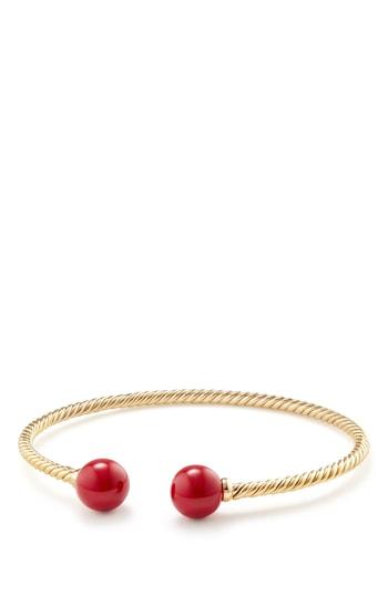 Women's David Yurman Solari Bead Bracelet With 18k Gold And Red Enamel