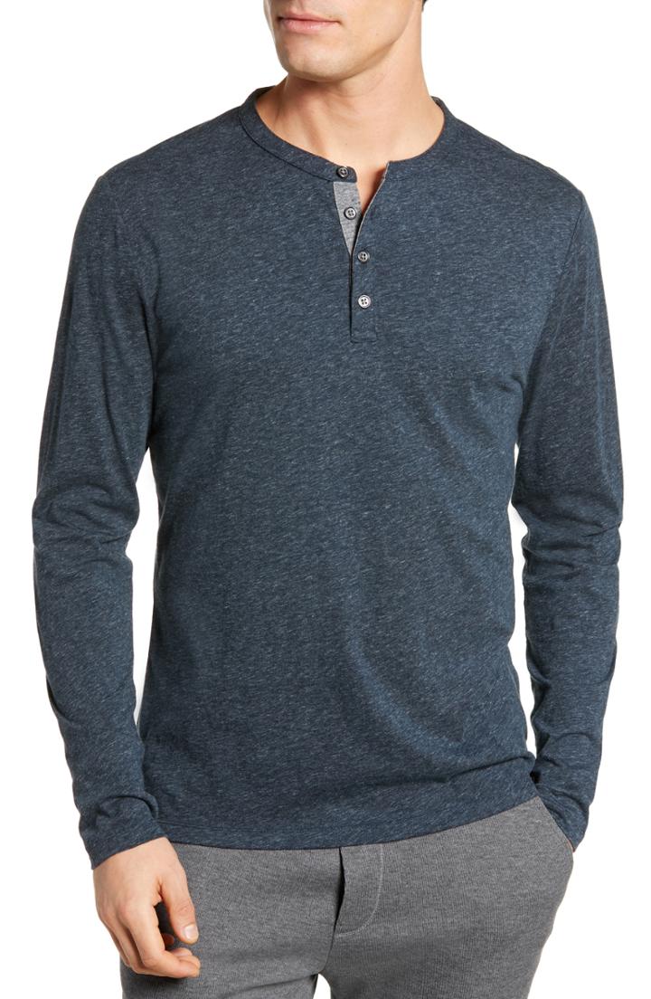 Men's Robert Barakett Flynn Long Sleeve Henley - Blue