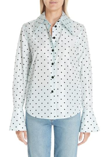 Women's Marc Jacobs Dot Print Silk Shirt - Blue