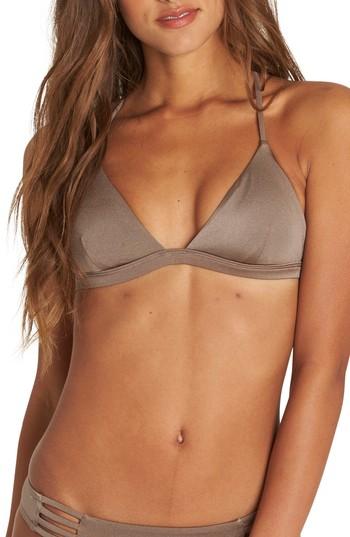 Women's Billabong Sol Searcher Fix Triangle Bikini Top - Grey
