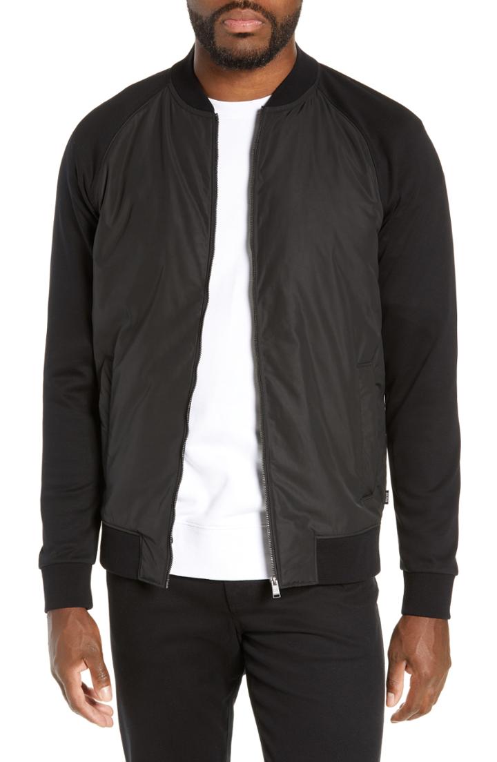 Men's Boss Skiles Raglan Bomber Jacket - Black