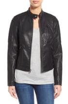 Women's Levi's Quilt Detail Faux Leather Racer Jacket - Black