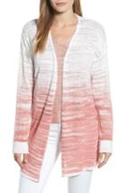 Women's Nic+zoe Open Breeze Linen Cotton Ombre Cardigan - Pink